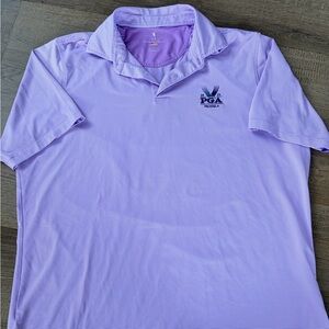 Fairway and Green 2024 PGA Championship Men's XL Purple Striped Polo Shirt